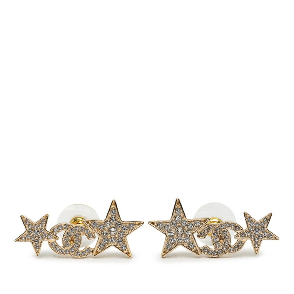 CHANEL Gold Logo Earrings